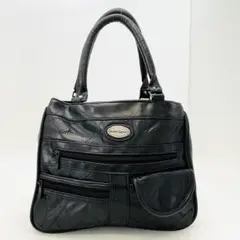 noble queen ハンド トート バッグ 革 黒 フォーマル FO390