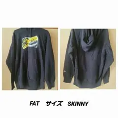 FAT　エフエーティー　プルオーバー　パーカー　ビックロゴ　黒