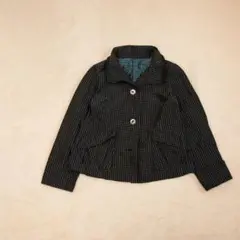 【ビューレクラブ】ジャケット ドット柄 軽量 黒 長袖 シャカシャカ 羽織【M】