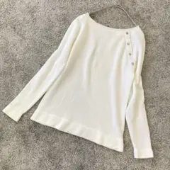 BURBERRY LONDON ニット 綿 ノバチェック 銀ボタン 刻印 白