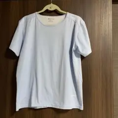 ファイテン　メンズ　クルーネック半袖Tシャツ　水色