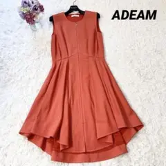 美品 定価8.7万 ADEAM 19SS スリーブレスジップドレス オレンジ 2
