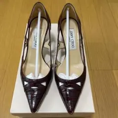 JIMMY CHOO ボルドー色 ローヒール