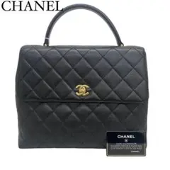 ✨極美品✨ ✨CHANEL✨ ケリー キャビアスキン ハンドバッグ ブラック
