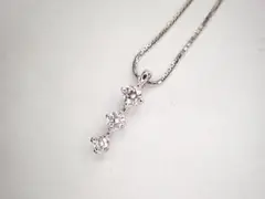 美品 田崎真珠 タサキ K18WG ダイヤ計0.19ct デザイン ネックレス
