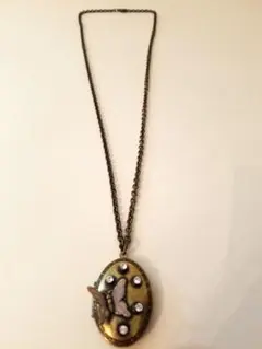 Rebecca Taylor 　アンティーク風　蝶とストーンのオーバルネックレス
