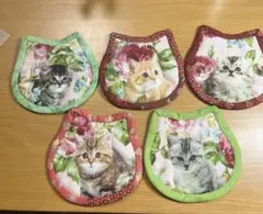 猫型コースター　5個セット