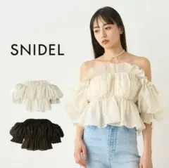 【新品未使用✨】 snidel ジャガードボリュームギャザーオフショルブラウス