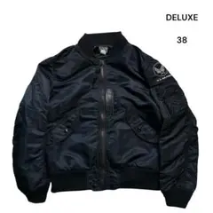 美品DELUXE MA-1 フライトジャケット　ブラックL デラックス DELUXE - DELUXE MA-1 「定価¥43000(+tax)」フライトジャケット