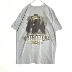 3118　Cabela's カベラス　クマ　アニマルT　半袖　Tシャツ　グレー