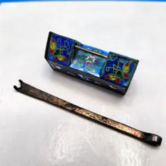七寶焼の可愛い鍵　アンティーク珍品　秘密の小箱用