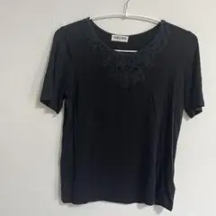 GEORGES RECH Tシャツ 黒 ブラック 花柄レース