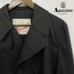美品 Aquascutum アクアスキュータム トレンチコート レザートリム