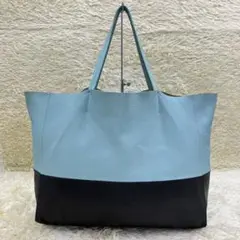 【CELINE】大容量トートバッグ ホリゾンタルカバ 水色×黒色 バイカラー