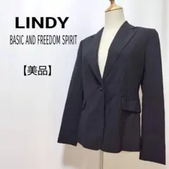 【美品】LINDY　肩パット入り　１つボタン　テーラードジャケット