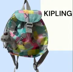 No.E60 (♡)KIPLING カラフルリュック 動物チャーム付き