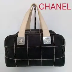 ACA10 シャネル チョコバー ミニボストンバッグ シール付き シルバー金具