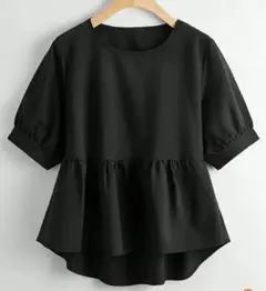 【新品】半袖ペプラムトップス L size