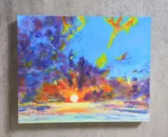 【マジックアワー】絵画　キャンバスアート　アクリル画　水彩画　キャンバスボード