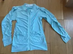 水色 フリル付き ラッシュガード