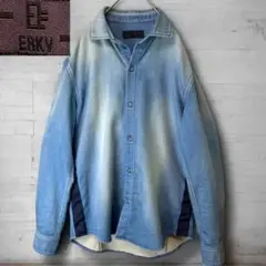EURO KENVY ユーロケンビー 岡山デニムシャツ ストレッチ M ブルー
