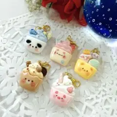 カップアイス♡チャーム「5点」ハンドメイド，アクセサリー