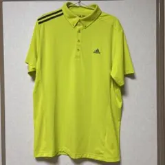 【美品】アディダス ゴルフ　蛍光イエロー ポロシャツ