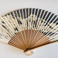 昭和レトロ　扇子　平山郁夫　モノトーン　名入　美品