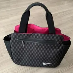 Nike チェック柄 トートバッグ 黒/ピンク