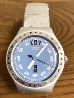 【電池交換済み】SWATCH 　IRONY　アイロニー　青色　クロノ　メンズ 稼働品 電池交換済 SWATCH IRONYスウォッチ アイロニーデイト 青