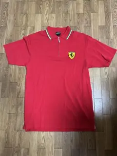 Ferrari ジッパーポロシャツ レッド　美品