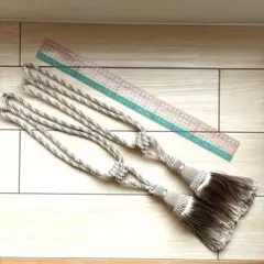 カーテンタッセル　ベージュ タッセル　ロープ 2本セット