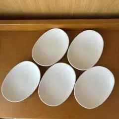 橘吉　たち吉　楕円小皿5枚セット　淡いピンク色