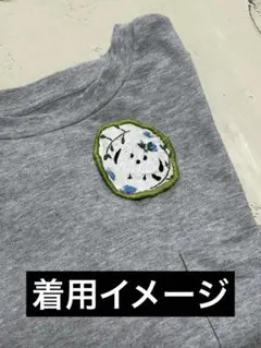 刺繍ブローチ　シマエナガとネモフィラ②
