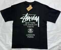 即日発送 Stüssy 黒 Tシャツ 都市名プリント⭐️サイズＬ⭐️
