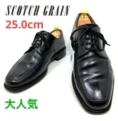★大人気★スコッチグレイン ブラック ドレスシューズ Uチップ 25.0cm