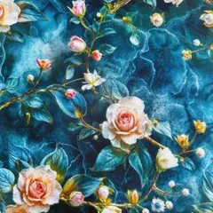 ❣️【限定】鮮やかなお花柄立体感　綿100%シーチング生地　110x100cm