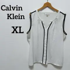 カルバン・ク￼ラインCalvin Kleinノースリーブシャツ ホワイト【XL】