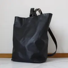 Aeta ruck sac Lサイズ レザー ブラック A4収納可能