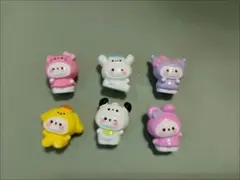 カラフルキャラクター型マグネット6個セット