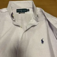 Ralph Lauren カスタムフィット 長袖シャツ薄紫チェックMサイズ