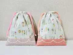 バーバリウム　コップ袋　給食袋　ハンドメイド