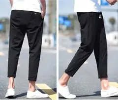 メンズ パンツ スラックス 黒 9分丈 ルームパンツ 部屋着