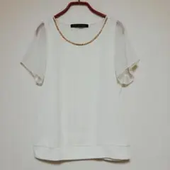 Green Label Relaxing カットソー　ビーズ　プリーツ