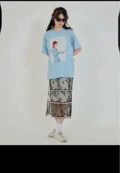 フラワーレース スリット入りスカート