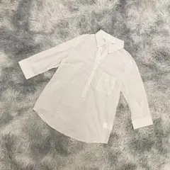『a.v.v standard』七分丈シャツ　ブラウス　ハーフ襟　ストライプ