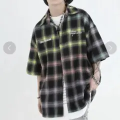 ⭐️ INS STUDIOS⭐️パステルカラー　チェックシャツ　L 古着　1点物