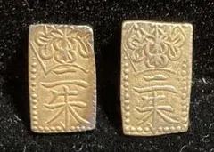 天保二朱金 2枚 極美品 本物保証 総量目 3.22g 古金銀 古銭 骨董品