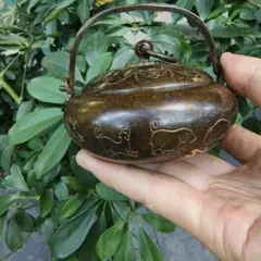 大明宣徳 香炉 手炉 手炙り 火鉢 蓋付き 手提げ 彫刻 透かし 金属 骨董品 2025年最新】手炉の人気アイテム - メルカリ