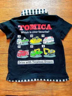 【訳アリ】トミカ TOMICA 車両 Tシャツ 110 ブラック チェック